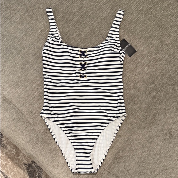 Ralph Lauren Other - NWT - Ralph Lauren Navy & White Striped Swimsuit One Piece Size 10